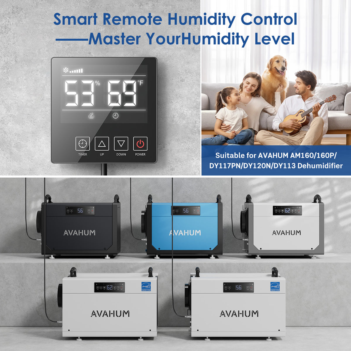 Dehumidifier Extension Control Panel for DY113N DY120N DY117PN AM160 AM160P , Wired Controller with A 39 ft Long Cable