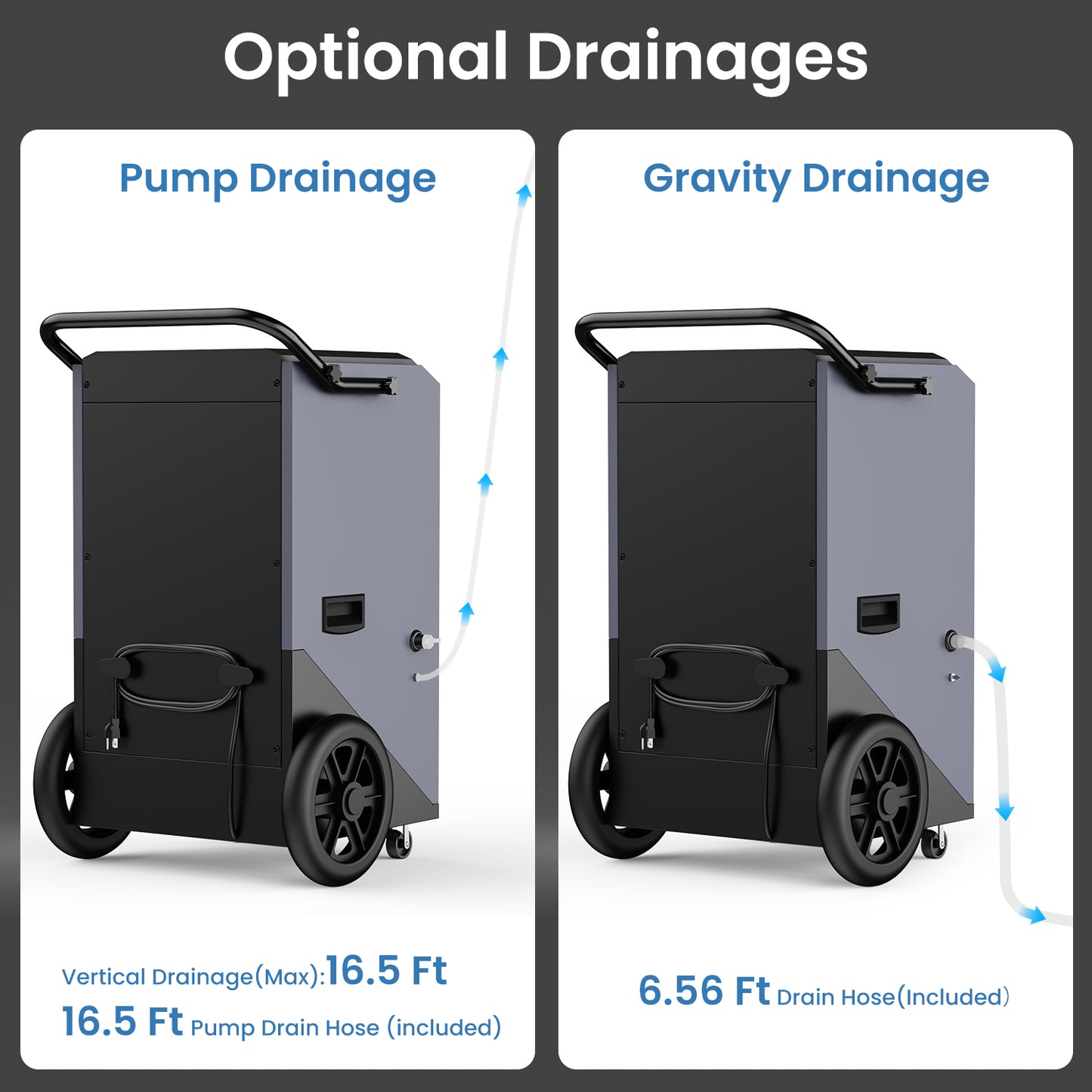 AVAHUM 320 Pints Commercial Dehumidifier with Pump for Basements 9000 sq.ft Large Commercial-Grade Dehumidifiers with Drain Hose for Industrial Spaces,Job Sites