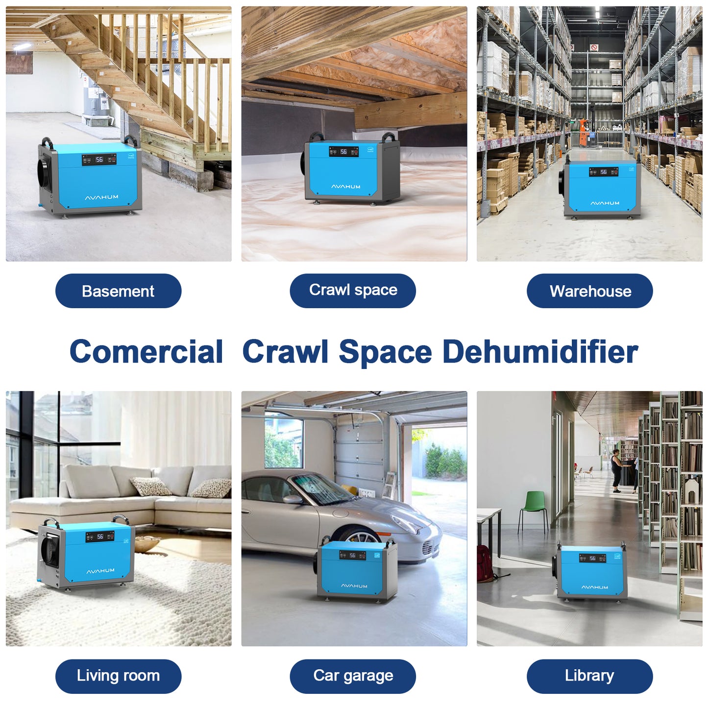 AVAHUM 113 Pints Crawl Space Dehumidifier usage scene