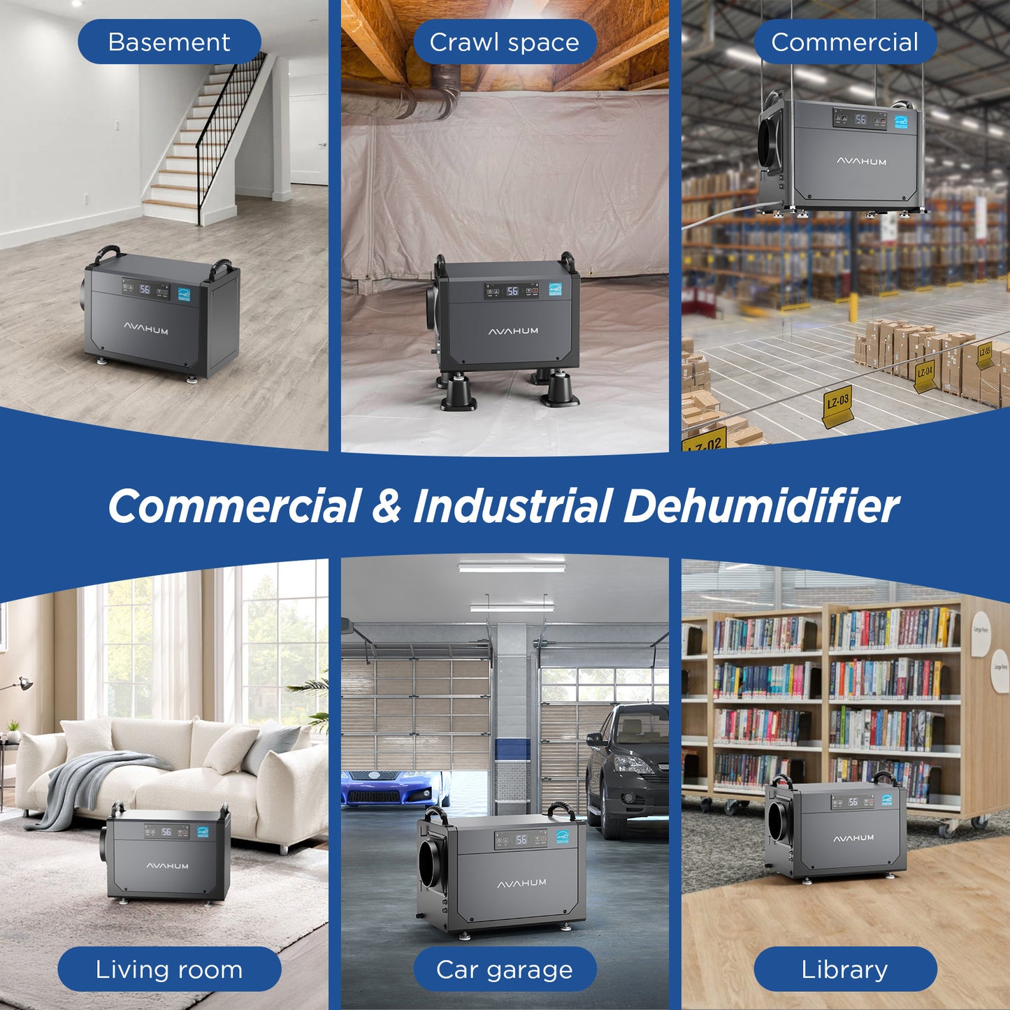 AVAHUM 120 Pints Crawl Space Dehumidifier usage scene