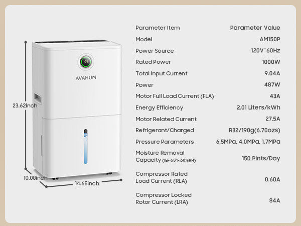 AVAHUM 150 Pints Dehumidifiers with Pump with Drainage Hose for Home Large Room for Bathroom for Basement Covers up to 8000 Sq.Ft