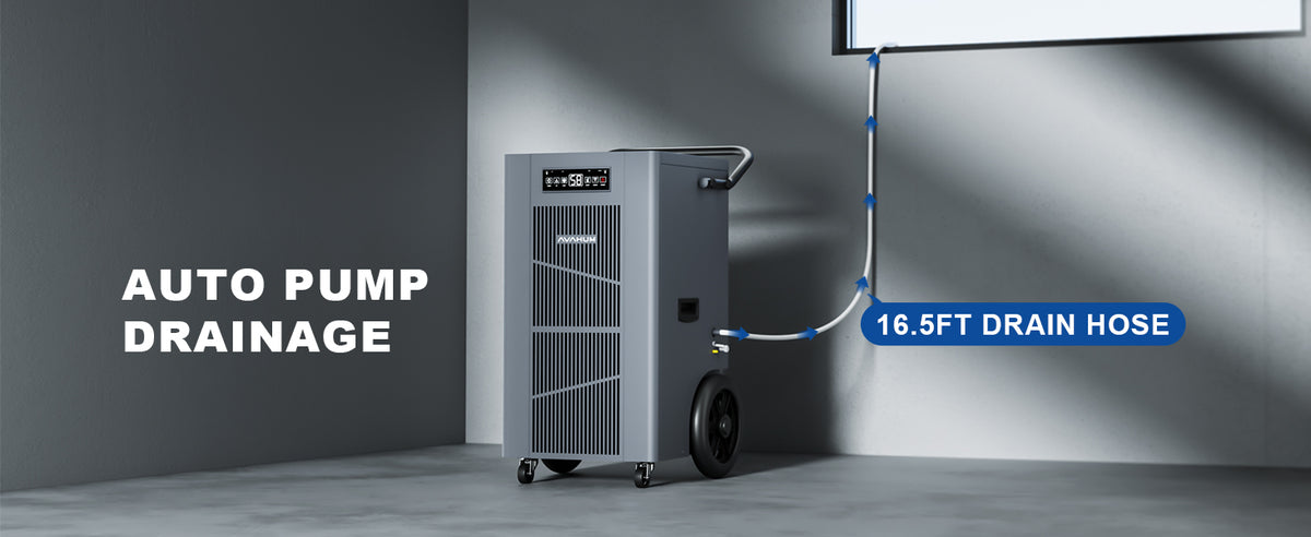 AVAHUM 320 Pints Commercial Dehumidifier with Pump, Commercial Grade Dehumidifier for Basement, 24H Timer, cover up to 9000 sqft Large Spaces for Industrial, 40Gallon/Day, Continuous Dehumidification, Auto Defrost