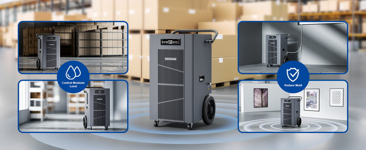 AVAHUM 320 Pints Commercial Dehumidifier with Pump, Commercial Grade Dehumidifier for Basement, 24H Timer, cover up to 9000 sqft Large Spaces for Industrial, 40Gallon/Day, Continuous Dehumidification, Auto Defrost