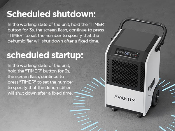 AVAHUM 160 Pints Commercial Dehumidifier with Pump, Drain Hose and Washable Filter Space up to 7500 Sq. Ft, for Basements, Industrial or Commercial Spaces - 1 Year Quality Coverage
