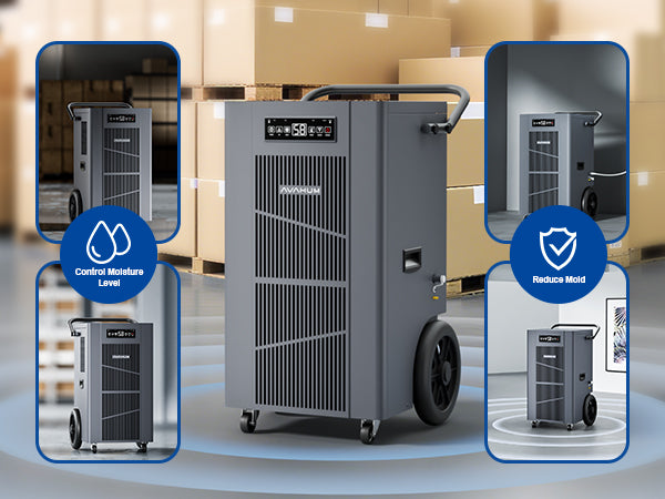 AVAHUM 320 Pints Commercial Dehumidifier with Pump, Commercial Grade Dehumidifier for Basement, 24H Timer, cover up to 9000 sqft Large Spaces for Industrial, 40Gallon/Day, Continuous Dehumidification, Auto Defrost