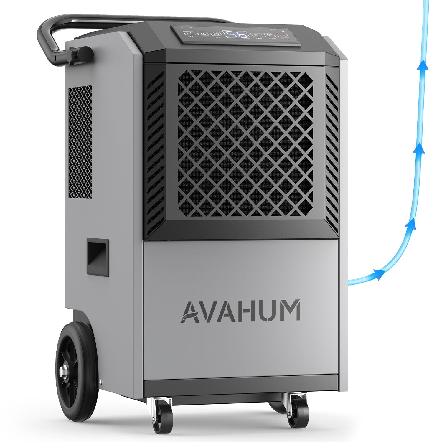 AVAHUM 160 Pints Commercial Dehumidifier With Pump for Basement,Large Dehumidifier for Basement With Drain Hose,Timer and 4 Wheels,Industrial Dehumidifiers for Flood Repair,Drying Basement,Warehouse and Factory
