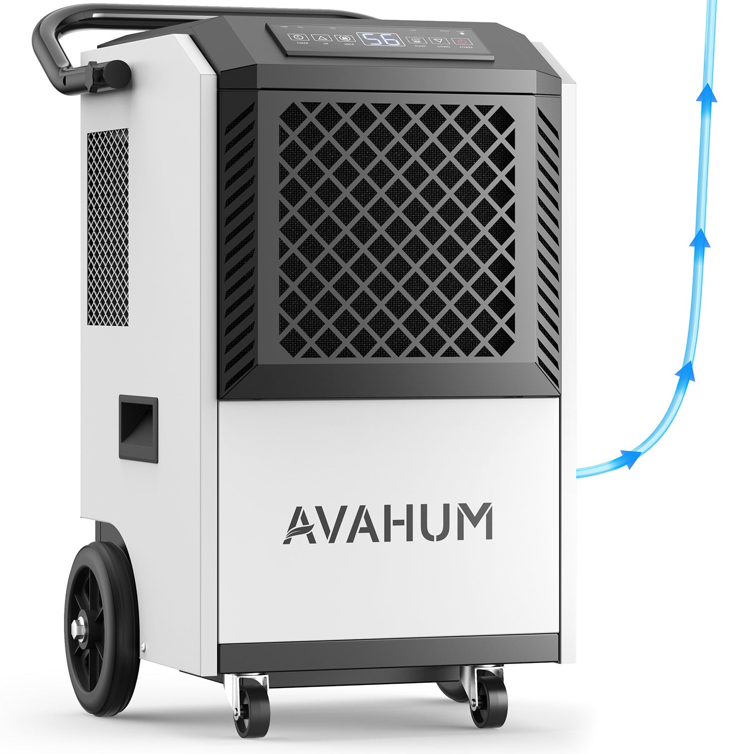 AVAHUM 160 Pints Commercial Dehumidifier with Pump, Drain Hose and Washable Filter Space up to 7000 Sq. Ft, for Basements, Industrial or Commercial Spaces - 1 Year Quality Coverage