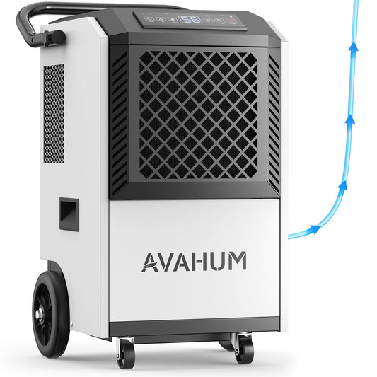 AVAHUM 160 Pints Commercial Dehumidifier with Pump, Drain Hose and Washable Filter Space up to 7000 Sq. Ft, for Basements, Industrial or Commercial Spaces - 1 Year Quality Coverage
