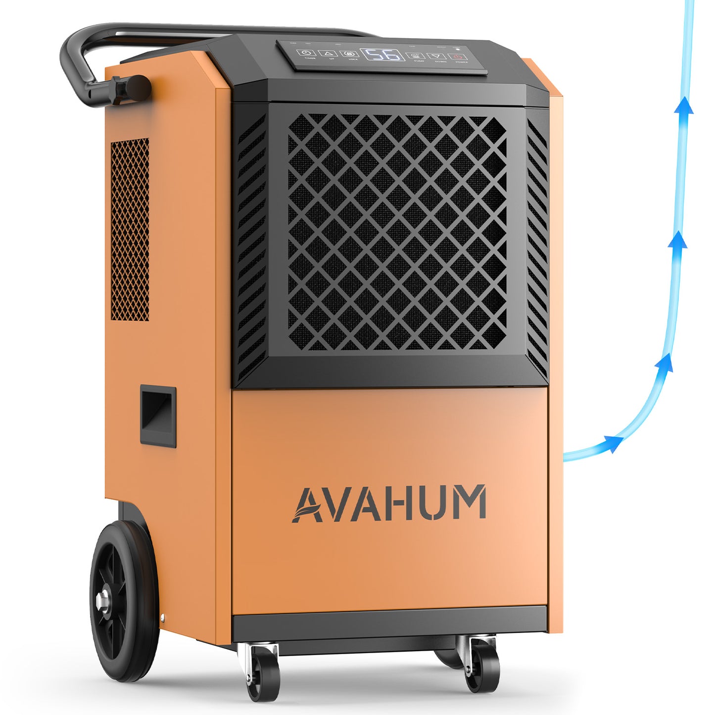 AVAHUM 160 Pints Commercial Dehumidifier with Pump and Drain Hose for Basements, Heavy Duty Commercial Grade Dehumidifiers for Large Spaces, Warehouse, Industry Water Damage Unit, Auto Defrost