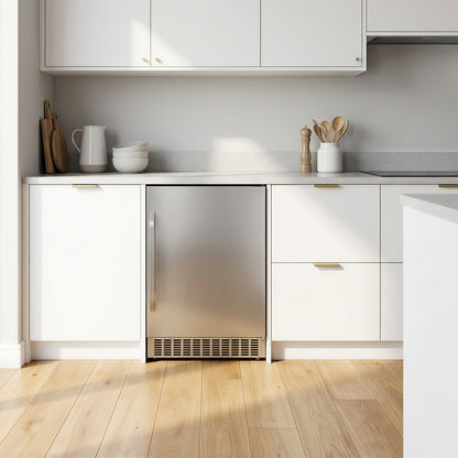Built-In or Freestanding Drink Fridge 180 Cans, Outdoor Beverage Refrigerator 24’’, Undercounter Waterproof Stainless Steel Door, Outdoor Refrigerator for Patio & Commercial Use for Beer, Soda, Wine