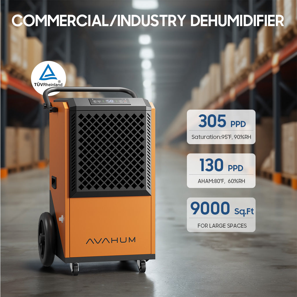 avahum 305 Pints Commercial Dehumidifier with Pump, Industrial Dehumidifier for Basements