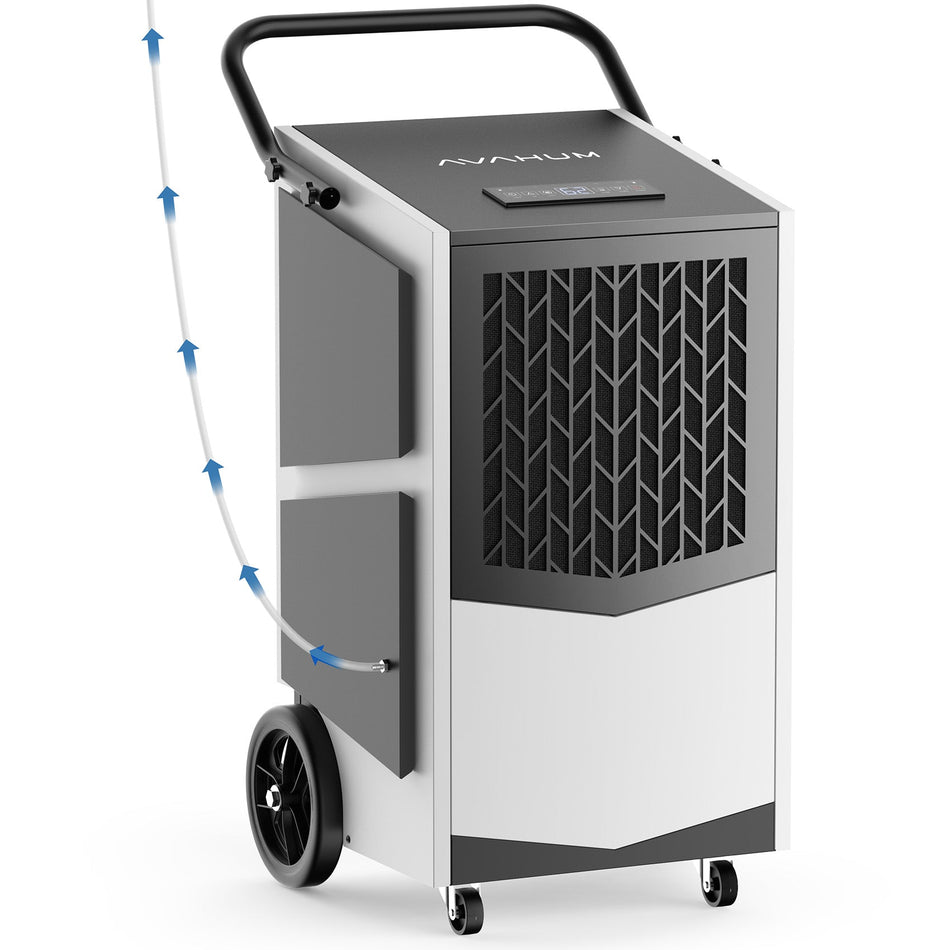 AVAHUM 250 Pint Commercial Dehumidifier with Pump with Drain Hose for Basements,8000sqft Commercial Grade Dehumidifiers for Industrial,24H Timer,Continuous Dehumidification