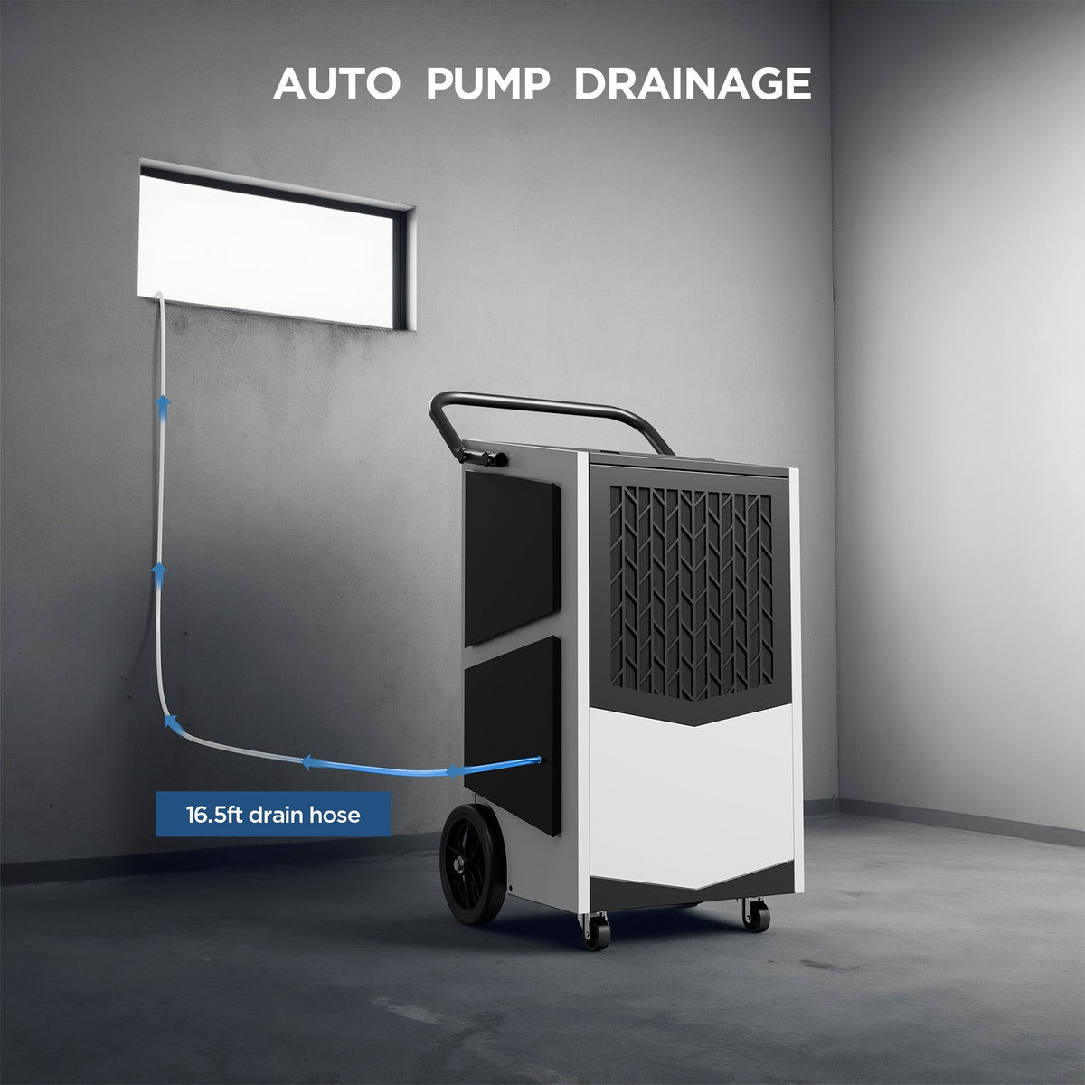 AVAHUM 250 Pint Commercial Dehumidifier with Pump drain hose 16.5ft