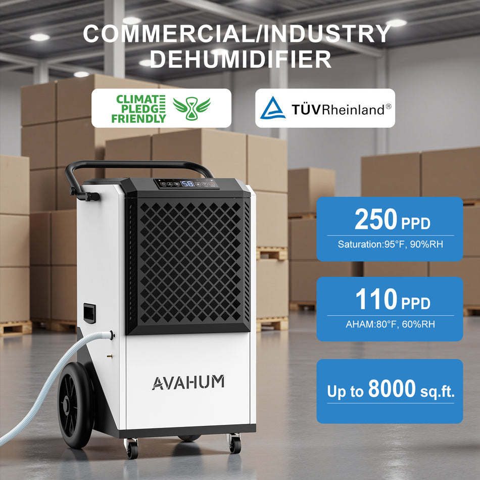 250 Pints Crawl Space Dehumidifier with Pump and Drain Hose _ AVAHUM AM207P