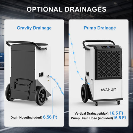 250 Pints Crawl Space Dehumidifier with Pump and Drain Hose _ AVAHUM AM207P