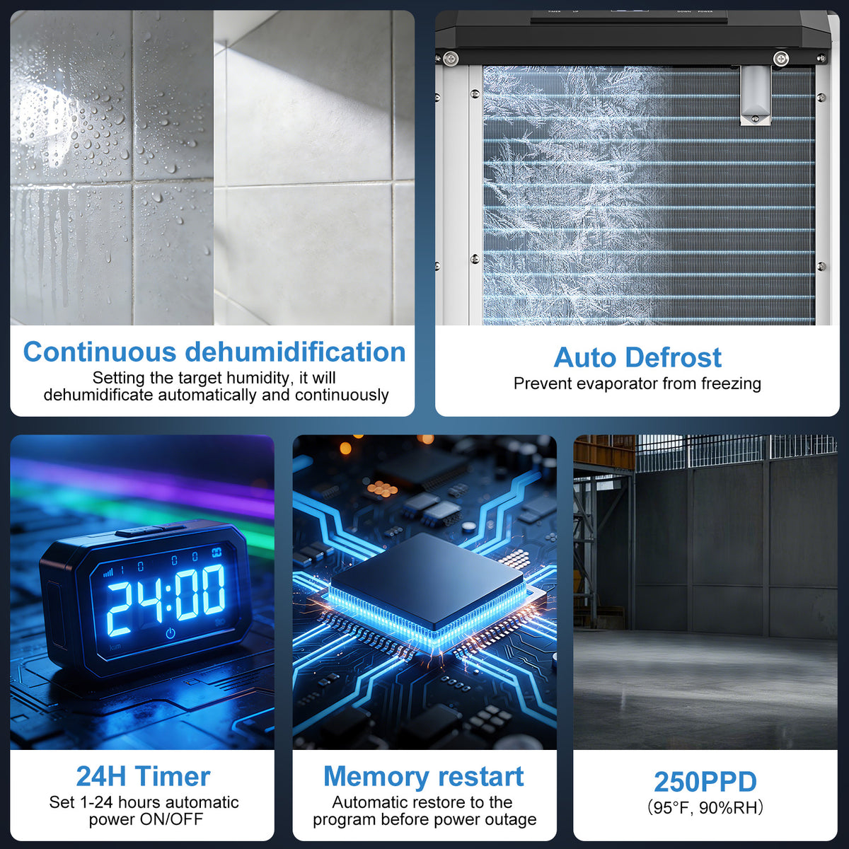 250 Pints Crawl Space Dehumidifier with Pump and Drain Hose _ AVAHUM AM207P