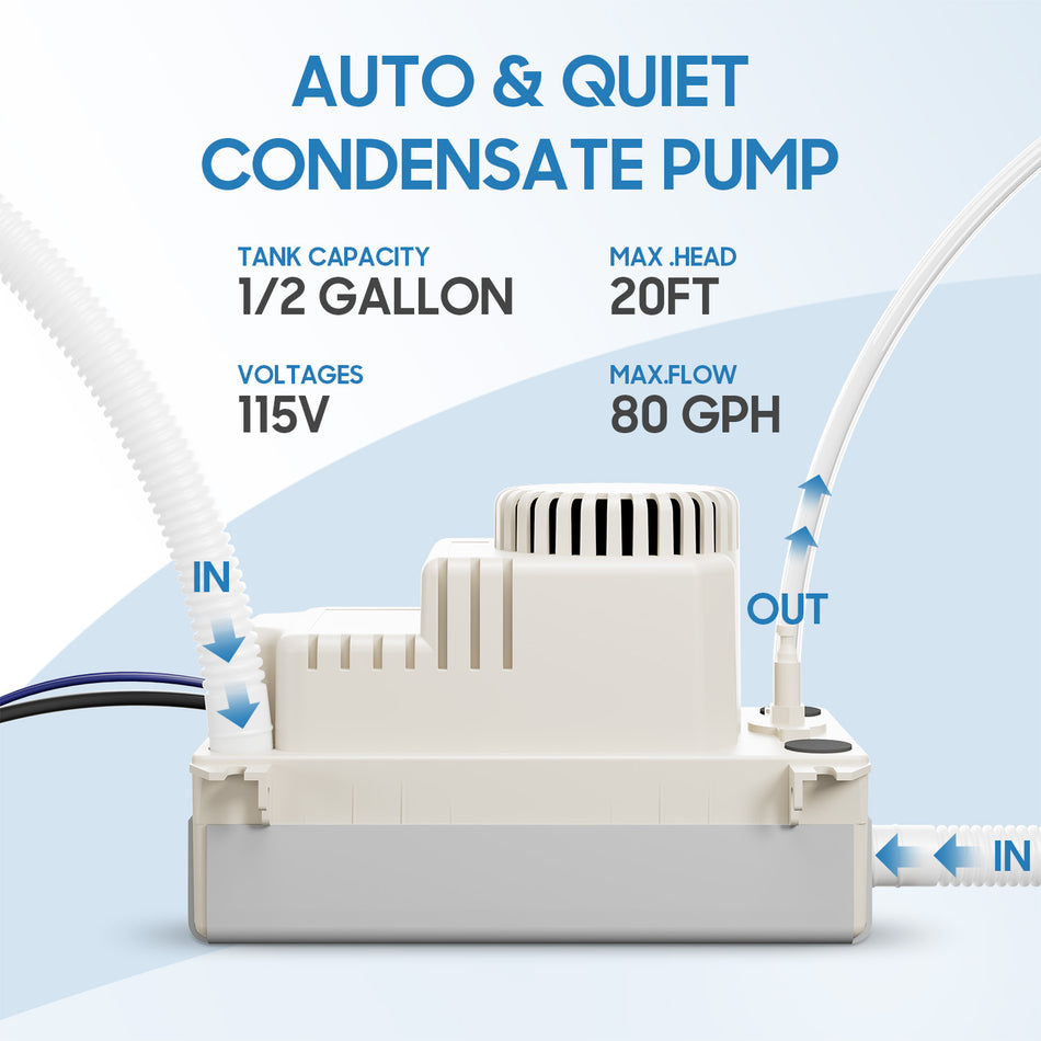 Automatic Condensate Removal Pump, HVAC Condensate Removal for Dehumidifier