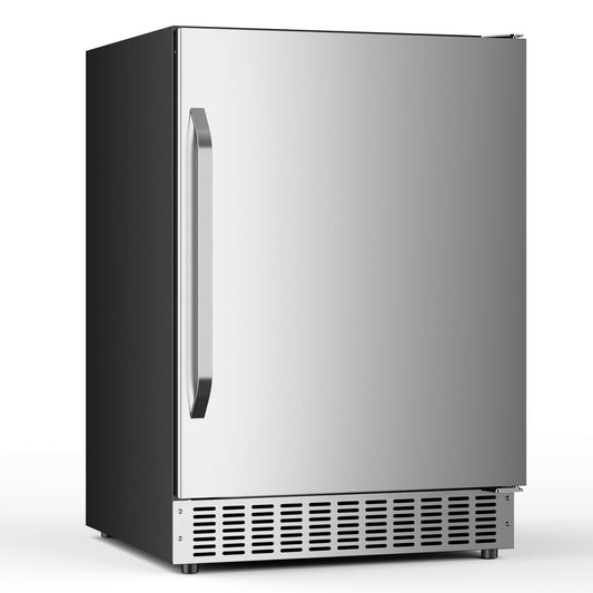 Built-In or Freestanding Drink Fridge 180 Cans, Outdoor Beverage Refrigerator 24’’, Undercounter Waterproof Stainless Steel Door, Outdoor Refrigerator for Patio & Commercial Use for Beer, Soda, Wine