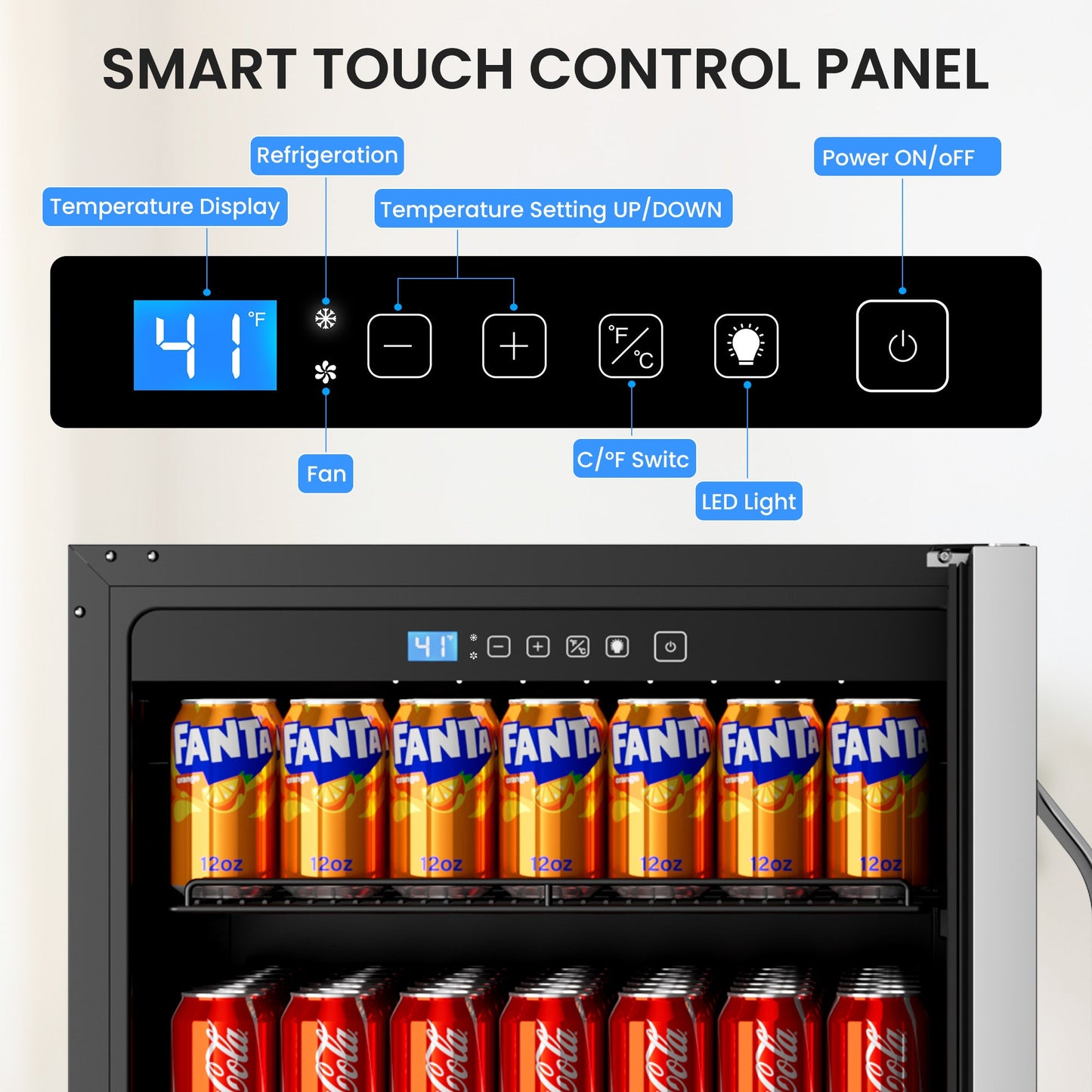 Built-In or Freestanding Drink Fridge 180 Cans, Outdoor Beverage Refrigerator 24’’, Undercounter Waterproof Stainless Steel Door, Outdoor Refrigerator for Patio & Commercial Use for Beer, Soda, Wine