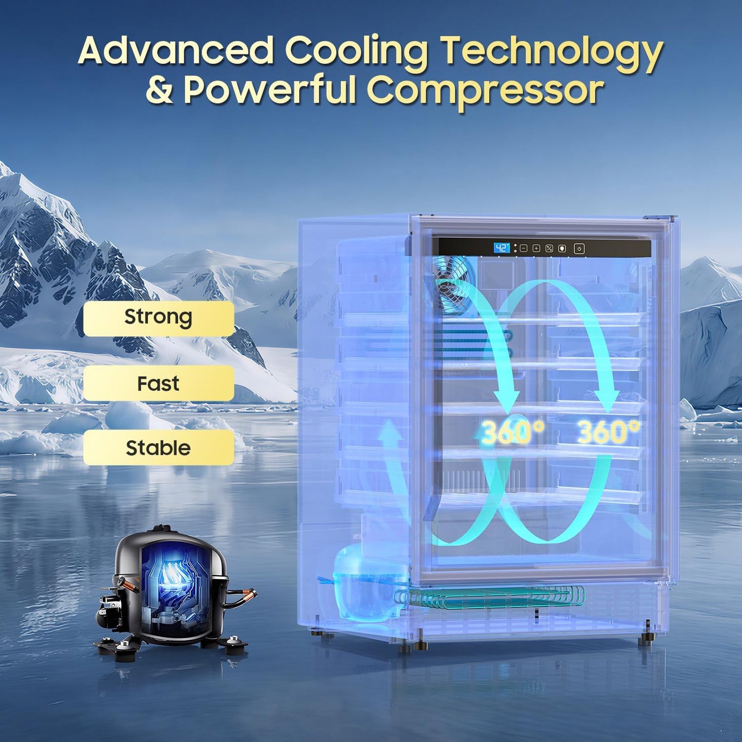 54 Bottle Wine Fridge 24 Inch Wine Cooler Refrigerator Freestanding/Built in, Compressor 4.9Cu.Ft Wine Cooler w/Lock & LED Display, 41℉-64℉ Digital Temperature Control Fridge, Housewarming Gifts