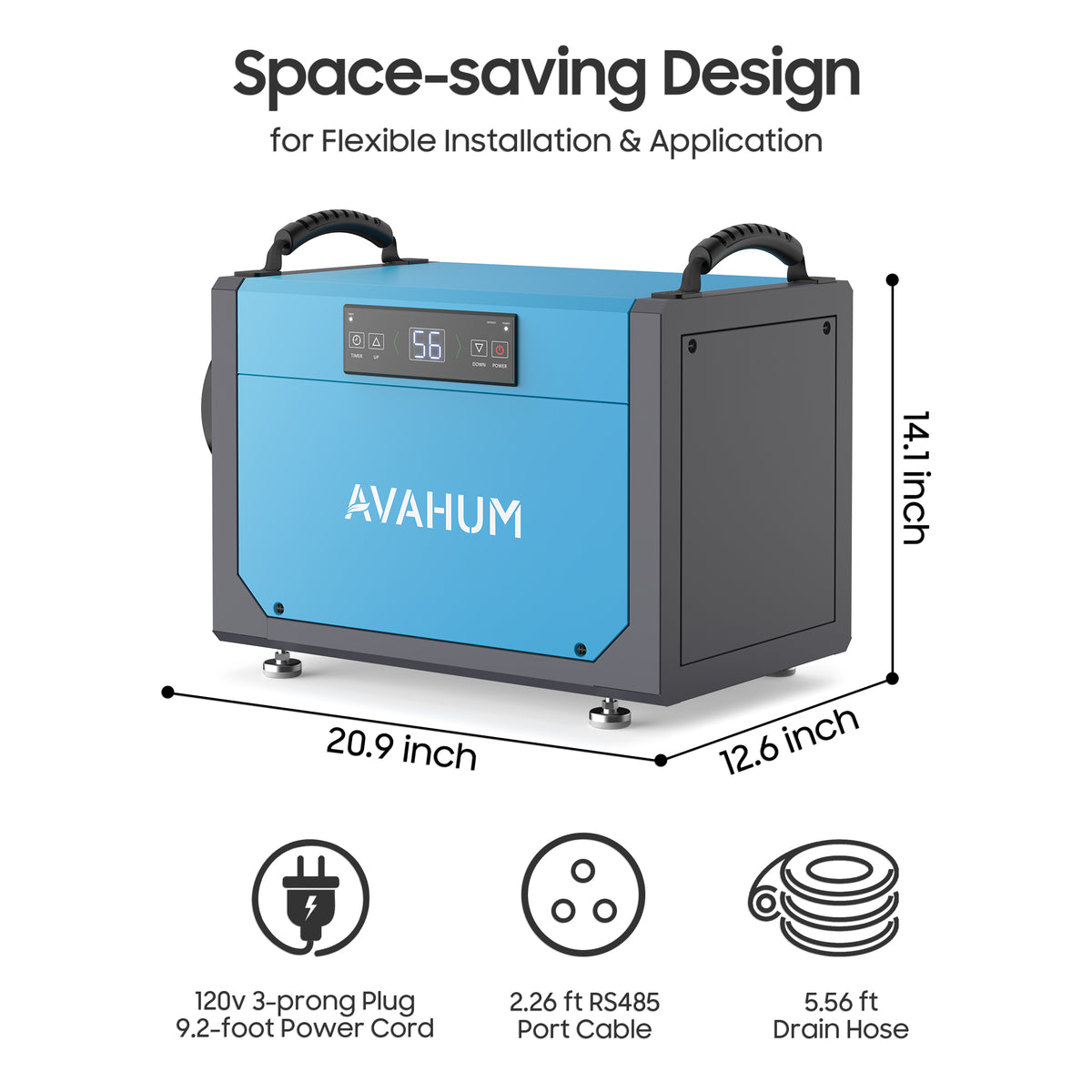 AVAHUM 113 Pints Crawl Space Dehumidifier for Basement DY113N