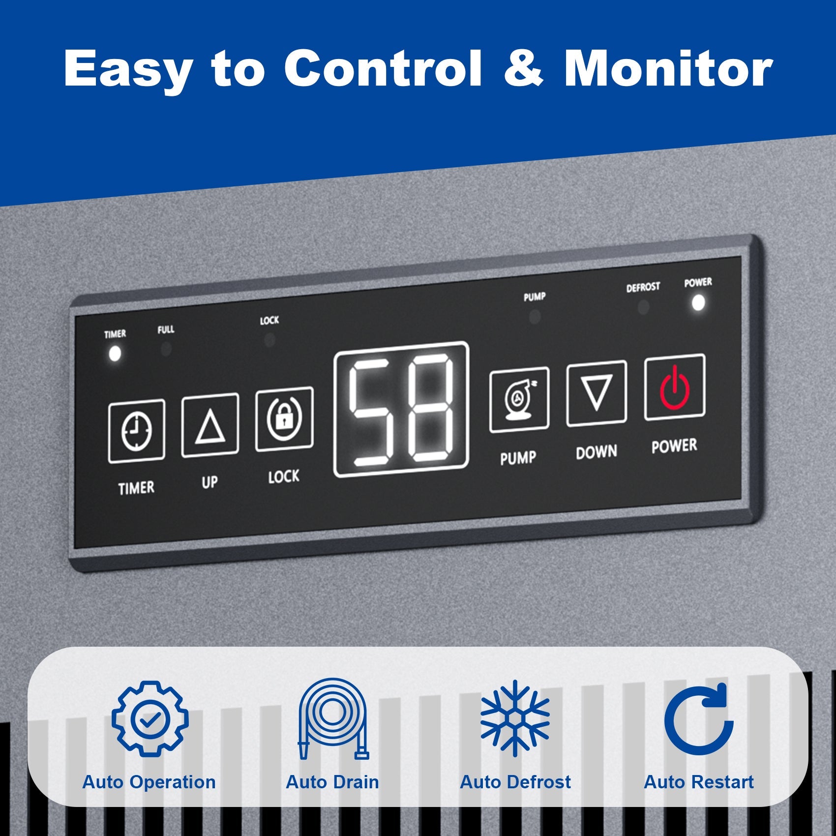 AVAHUM 320 Pints Commercial Dehumidifier with Pump control and monitor