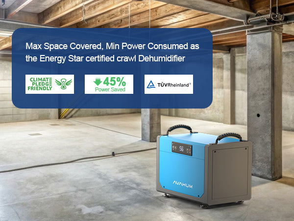 AVAHUM 113 Pints Crawl Space Dehumidifier for Basements, Commercial Dehumidifier with Drainage Hose, Coverage Area 3300 Sq.ft , ETL Listed
