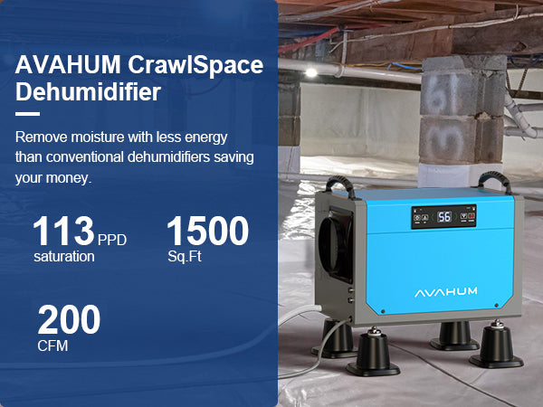 AVAHUM 113 Pints Crawl Space Dehumidifier for Basements, Commercial Dehumidifier with Drainage Hose, Coverage Area 3300 Sq.ft , ETL Listed