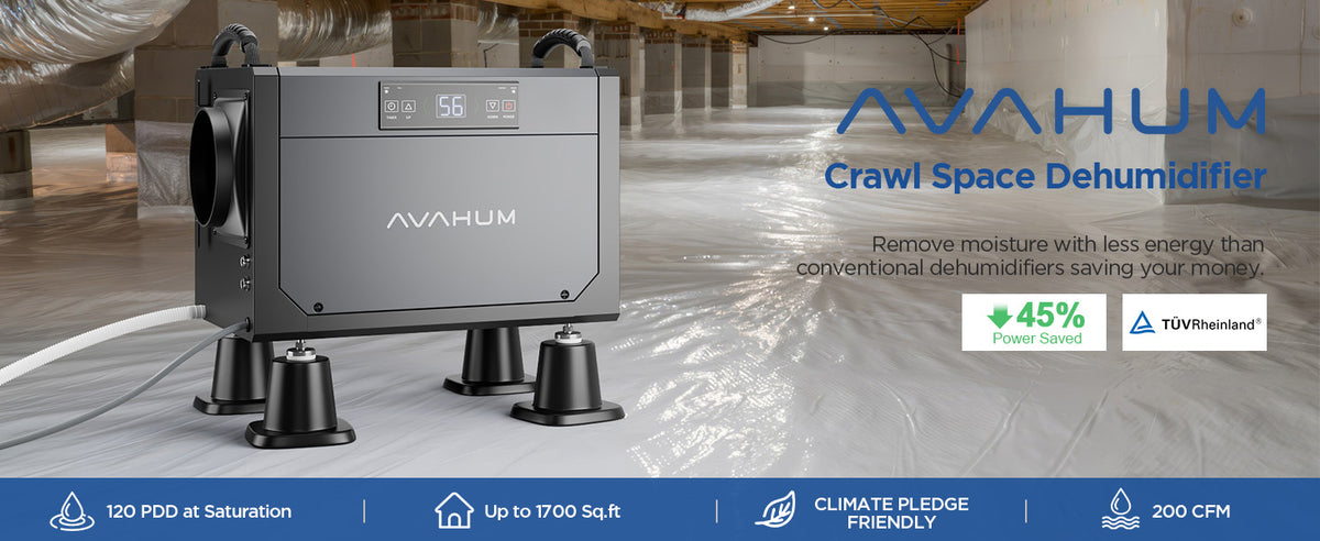 AVAHUM 120 Pints Crawl Space Dehumidifier for Basement, Commercial Dehumidifier with Drainage Hose, Coverage Area 3500 Sq.ft, ETL Listed