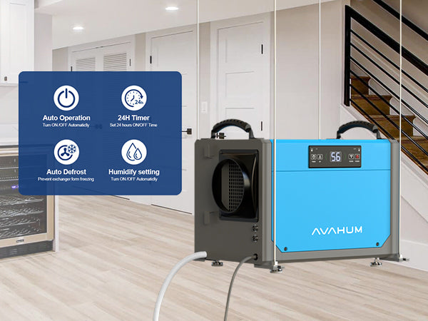 AVAHUM 113 Pints Crawl Space Dehumidifier for Basements, Commercial Dehumidifier with Drainage Hose, Coverage Area 3300 Sq.ft , ETL Listed