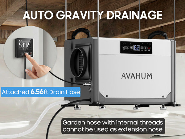 AVAHUM 113 Pints Crawl Space Dehumidifier with Pump for 3500 Sq. ft Basement, ETL Listed