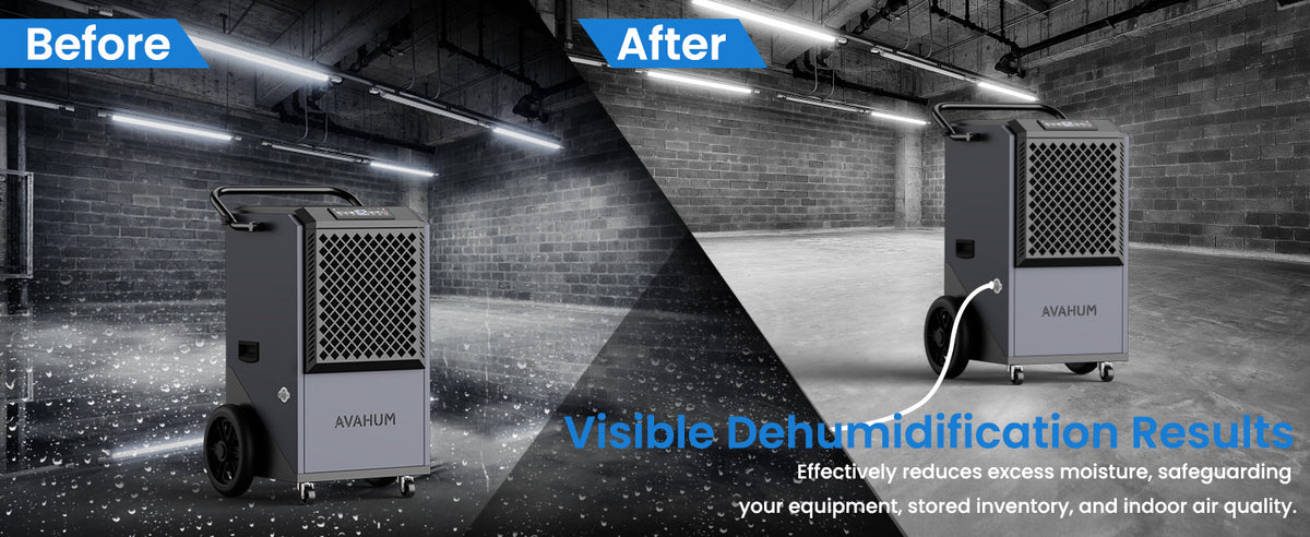 AVAHUM 320 Pints Commercial Dehumidifier with Drain Hose for Basements, Coverage Area 9000 Sq.ft