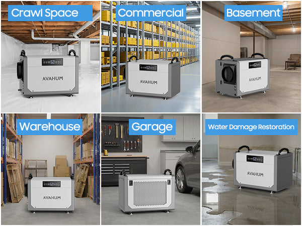 AVAHUM 113 Pints Crawl Space Dehumidifier with Pump for 3500 Sq. ft Basement, ETL Listed