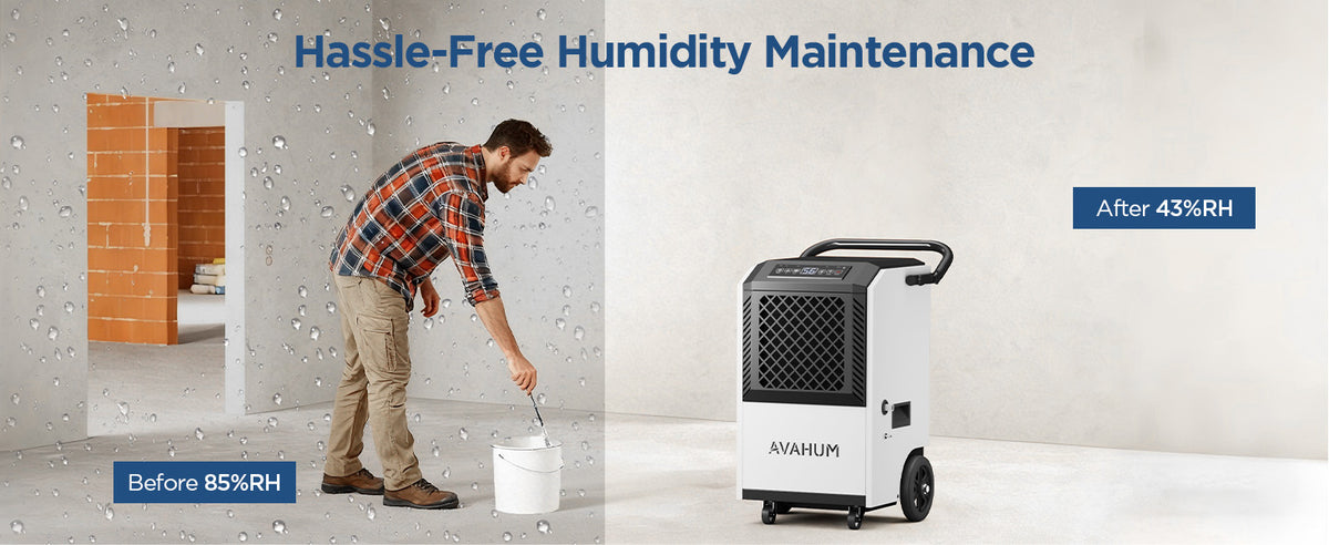 AVAHUM 160 Pints Commercial Dehumidifier with Pump, Drain Hose and Washable Filter Space up to 7500 Sq. Ft, for Basements, Industrial or Commercial Spaces - 1 Year Quality Coverage