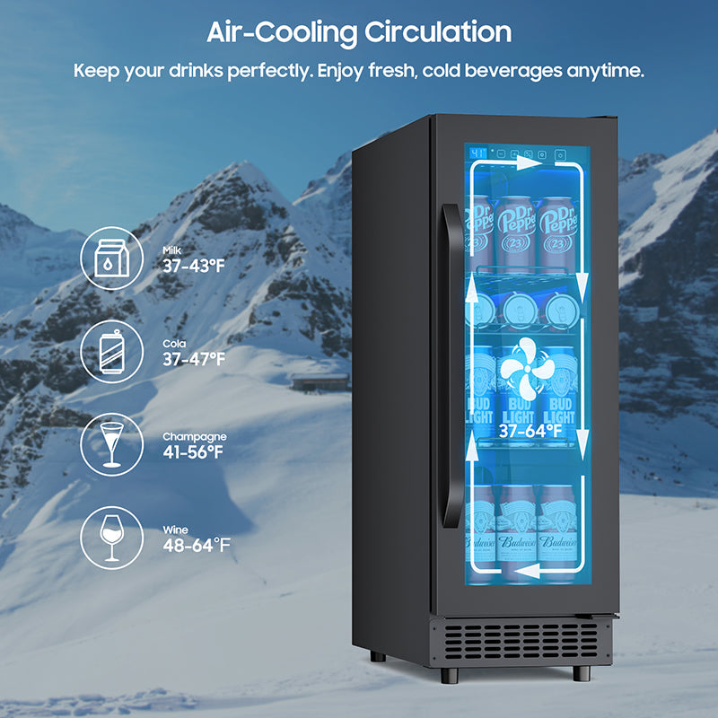 60 Cans Beverage Refrigerator with Double-Layer Glass Door, Digital Temperature Control, LED Lgiht for Home, Bar, Office