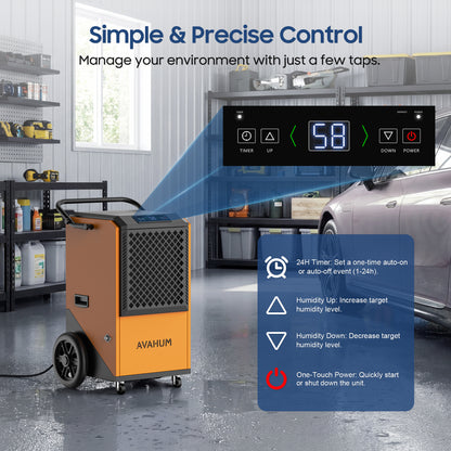 AVAHUM 320 Pints Commercial Dehumidifier, 85 Pint DOE for 2150 sq. ft, Industrial Dehumidifier for Warehouses and Job Sites