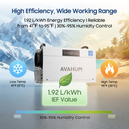AVAHUM 113 Pints Crawl Space Dehumidifier for Basements, Commercial Dehumidifier with Drainage Hose, Coverage Area 3300 Sq.ft , ETL Listed