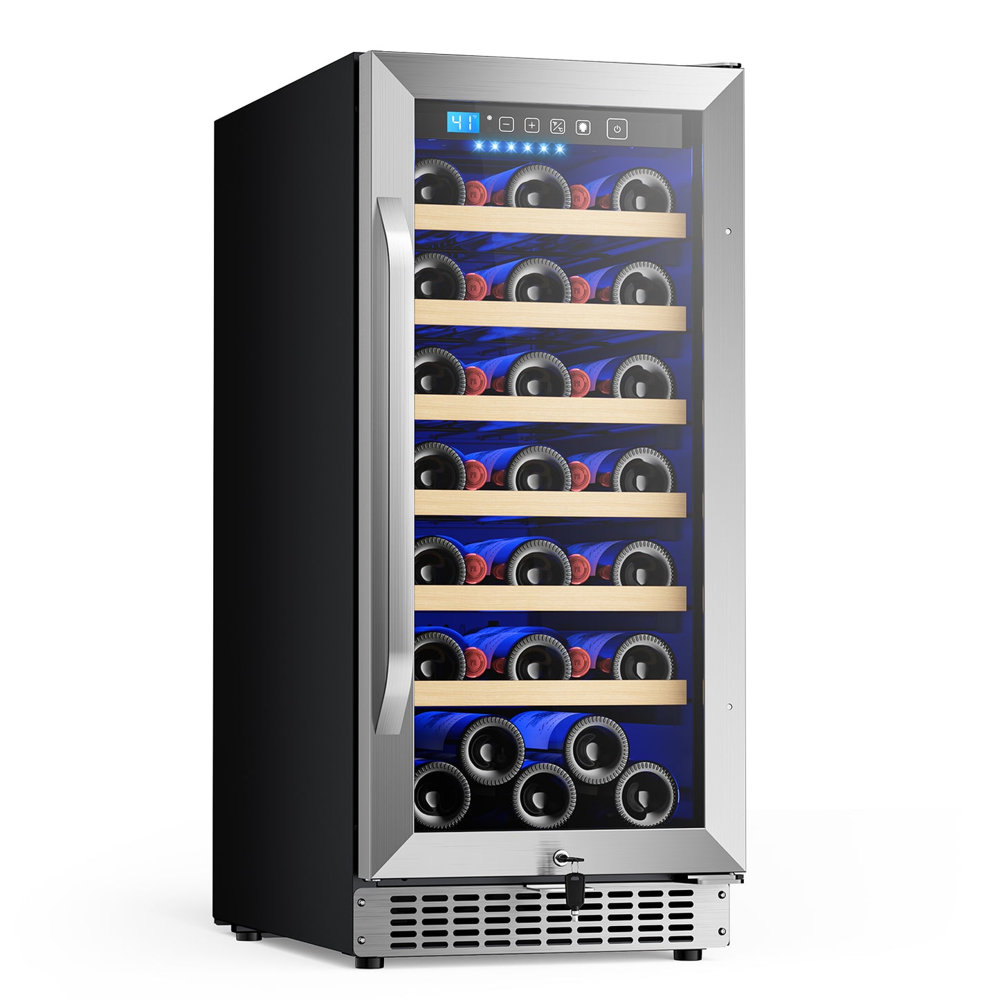 15In Wine Fridge Small, 35Bottle Wine Cooler Refrigerator Under Counter