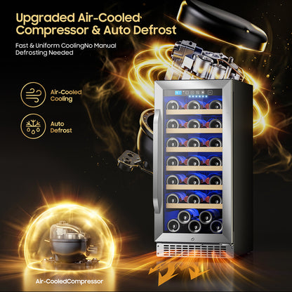 15In Wine Fridge Small, 35Bottle Wine Cooler Refrigerator Under Counter